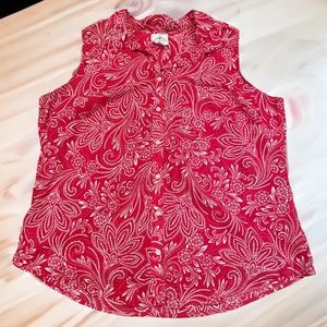 St Johns Bay Red Sleeveless Top